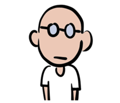 Skin head and glasses (your face series) sticker #13142790
