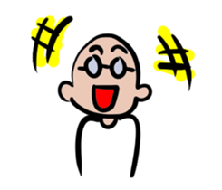 Skin head and glasses (your face series) sticker #13142794