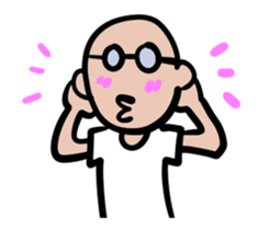 Skin head and glasses (your face series) sticker #13142799