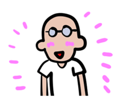 Skin head and glasses (your face series) sticker #13142800