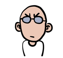Skin head and glasses (your face series) sticker #13142802