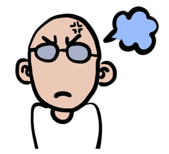 Skin head and glasses (your face series) sticker #13142803