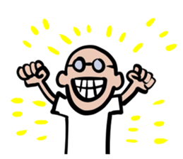 Skin head and glasses (your face series) sticker #13142820