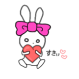 ribbon rabbit (pink) sticker #13147886