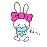 ribbon rabbit (pink) sticker #13147887
