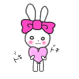 ribbon rabbit (pink) sticker #13147888