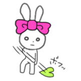 ribbon rabbit (pink) sticker #13147889