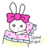 ribbon rabbit (pink) sticker #13147890