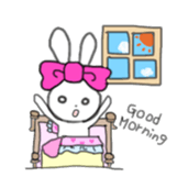 ribbon rabbit (pink) sticker #13147892