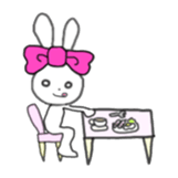 ribbon rabbit (pink) sticker #13147893