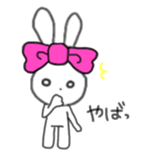 ribbon rabbit (pink) sticker #13147894