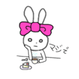 ribbon rabbit (pink) sticker #13147895