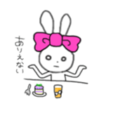 ribbon rabbit (pink) sticker #13147896