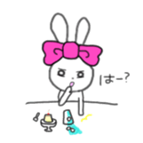 ribbon rabbit (pink) sticker #13147897