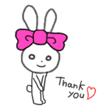 ribbon rabbit (pink) sticker #13147898