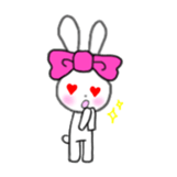 ribbon rabbit (pink) sticker #13147901