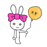ribbon rabbit (pink) sticker #13147902