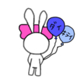 ribbon rabbit (pink) sticker #13147905