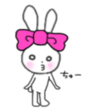 ribbon rabbit (pink) sticker #13147906