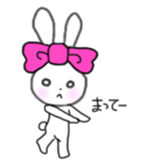 ribbon rabbit (pink) sticker #13147907