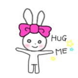 ribbon rabbit (pink) sticker #13147909