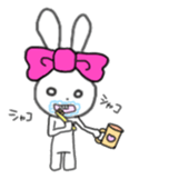 ribbon rabbit (pink) sticker #13147910