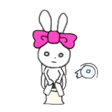 ribbon rabbit (pink) sticker #13147911