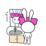 ribbon rabbit (pink) sticker #13147912
