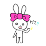 ribbon rabbit (pink) sticker #13147913