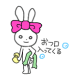 ribbon rabbit (pink) sticker #13147914