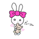 ribbon rabbit (pink) sticker #13147918