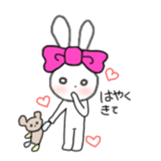 ribbon rabbit (pink) sticker #13147919