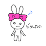 ribbon rabbit (pink) sticker #13147922