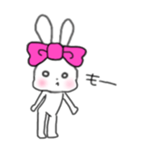 ribbon rabbit (pink) sticker #13147923