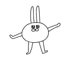 Rabbit to the strange movement sticker #13148995