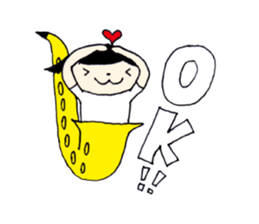 I live in the sax (Female version) sticker #13150118