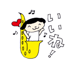 I live in the sax (Female version) sticker #13150120