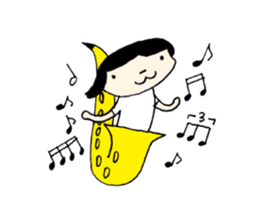 I live in the sax (Female version) sticker #13150121
