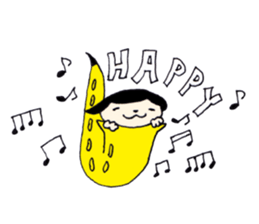 I live in the sax (Female version) sticker #13150124