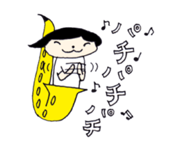 I live in the sax (Female version) sticker #13150125