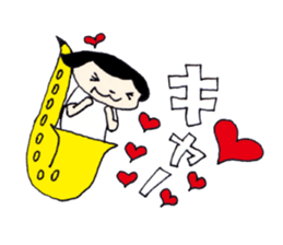 I live in the sax (Female version) sticker #13150127