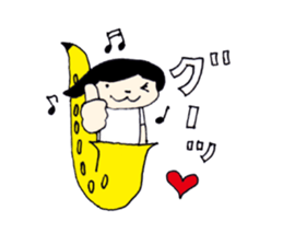 I live in the sax (Female version) sticker #13150128