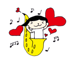 I live in the sax (Female version) sticker #13150130