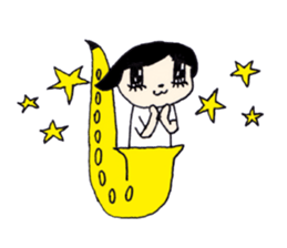 I live in the sax (Female version) sticker #13150134