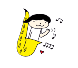 I live in the sax (Female version) sticker #13150140