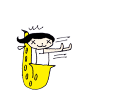 I live in the sax (Female version) sticker #13150146