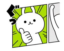 Rabbit cartoon slides sticker #13150962