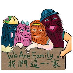 A hairy creature family