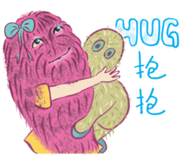 A hairy creature family sticker #13154696