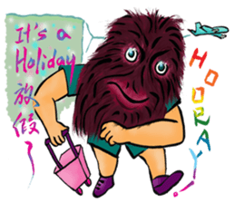 A hairy creature family sticker #13154698